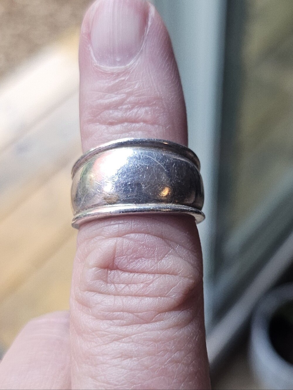 Sterling Silver Wide Band Ring - Silver